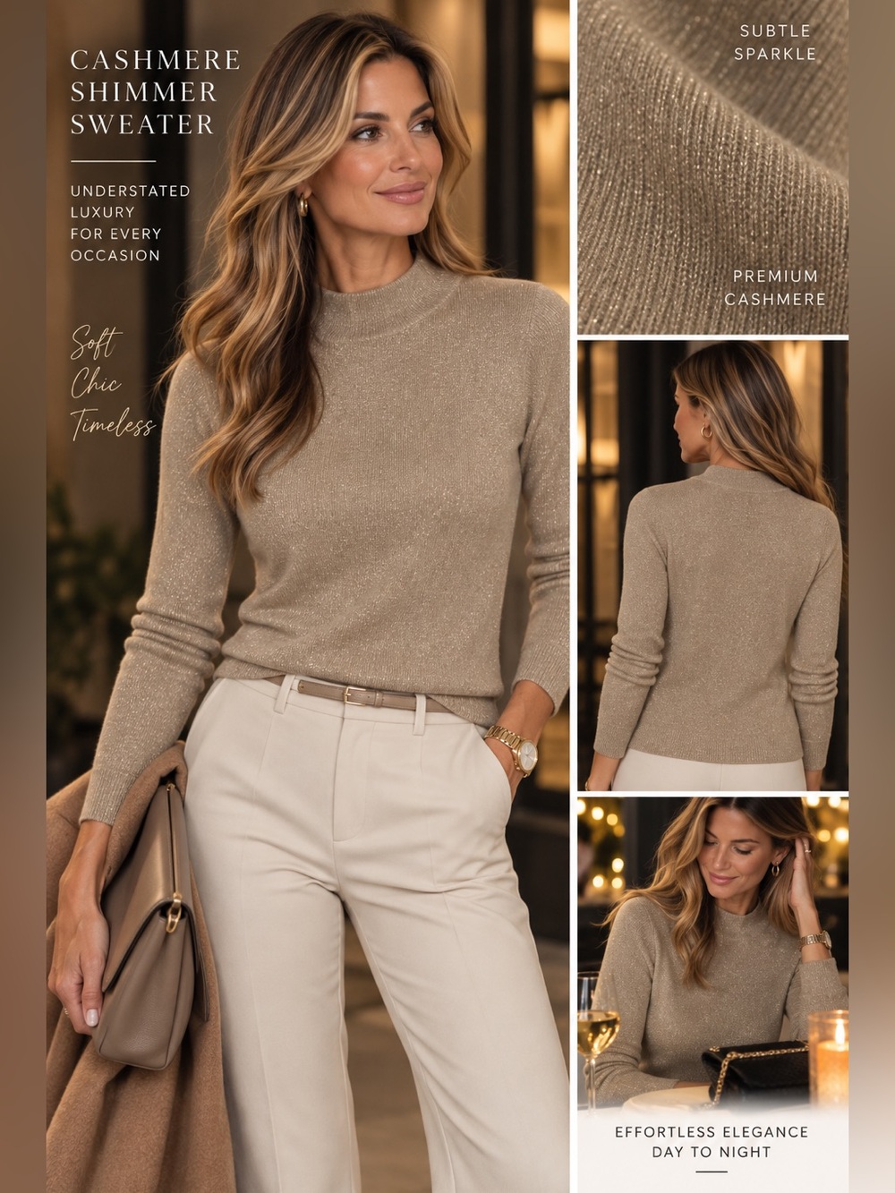 Tan/Gold Cashmere Sweater-Vinyard Vine